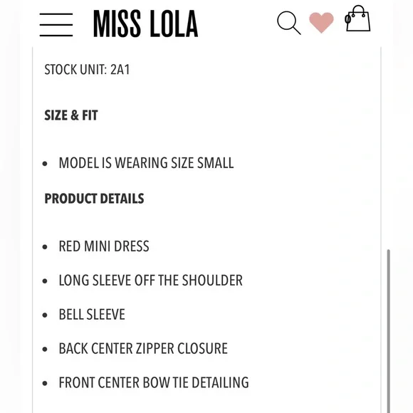 Miss Lola Vibrant Red Off-Shoulder Dress - Picture 6 of 6